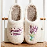 Slippers Warm slider Taylor soft cushion slider lavender mist soft warm comfortable flat comfortable fuzzy womens TS Swift music funny shoes Y2408240OOF