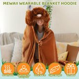 Cozy Highland Cow Blanket Hoodie - Party Favors, Oversized Wearable Flannel Cloak with Warm and Fuzzy Lining, Funny Birthday Gift for Women and Men, Perfect for Halloween, Easter, Christmas, Lover's Anniversary, and Casual Daily Wear