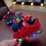 Kids' Glow-In-The-Dark Sneakers - LED Light-Up Running Shoes For Boys & Girls Ages 1-6 | Breathable Mesh With Magic Tape Closure