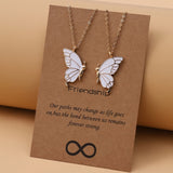 2pcs/Set Exquisite Butterfly Matching Necklace Set - Unique Couple/Friendship Design, Dainty Neck Jewelry for Everyday Wear - Perfect Gift for Women, Bestie/BFF on Special Occasions