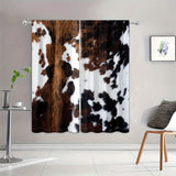 2pcs, White And Brown Cow Print Country Farm Animal Cowhide Print Funny Farmhouse Vintage Curtains, Translucent Curtains Privacy Protector Curtains Bedroom Office Living Room Decor