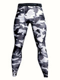 Men's High-Stretch Camouflage Sports Leggings - Active Mid Compression Pants for Outdoor Running & Training