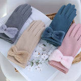 Elegant Warmth Meets Modern Convenience: Women's Windproof, Touch-Screen Friendly Winter Fleece Gloves - Durable & Snug Fit