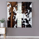 2pcs, White And Brown Cow Print Country Farm Animal Cowhide Print Funny Farmhouse Vintage Curtains, Translucent Curtains Privacy Protector Curtains Bedroom Office Living Room Decor