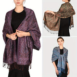 Elegant Reversible Paisley Shawl - Soft, Warm & Breathable with Tassels - Ideal for Traditional Attire & Everyday Elegance