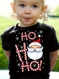 HOHOHO Christmas Santa Claus Graphic T-Shirt For Girls, Cotton Casual Short Sleeve Round Neck Christmas Top