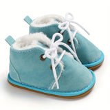 Adorable Baby Girls Soft Warm Furry Boots - Premium Lace-Up Design for Indoor/Outdoor Play - Cozy Winter Wear, Perfect for Autumn & Winter - Stylish and Versatile