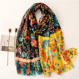 Bohemian Chic Warm Travel Shawl with Tassels – Womens Versatile Retro Print Scarf for All Seasons