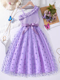 Adorable Summer Princess Dress - Polka Dot & Frill-Trim, Durable, Easy-Care Knit for Stylish Comfort