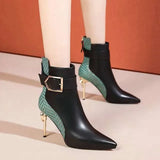 Autumn And Winter New European Fashion Short Pointed Back Zipper Stiletto High Heel Boots Women Kq8