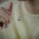 Elegant & Luxurious Planet & Star Pendant Necklace, Titanium Steel With Dazzling Zircon, Cosmic Style Jewelry For Women