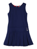 Stretchy School Uniform Dress for Girls - Sleeveless Pleated Hem Jumper with Comfortable Fit - Ideal for School Days and Special Occasions