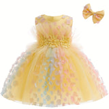 Baby Girls' 2pc Enchanting Floral Mesh Gown & Headband Set - Sleeveless - Ideal for Party Performances & Gifts