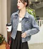 C3236 designer jacket women long sleeve Lapel Neck jeans jackets denim womens coat