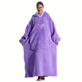 Extra Long Wearable Blanket Hoodie For Women Men Adults Oversized Hooded Blanket Sweatshirt, Super Soft Warm Comfortable Giant Wearable Blanket Hoodie With Big Pocket