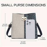 Stylish PU Leather Crossbody Bucket Bag - Adjustable Shoulder Strap, Multiple Pockets, Geometric Pattern, Polyester Lining, Buckle Closure, Edge Painted - Perfect for Womens Occasional Use