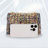 Vibrant Rhinestone Clutch Bag - Luxurious Chain Shoulder Bag with Dazzling Shiny Finish and Exquisite Glittering Details - Perfect for Stylish Women, Ideal for Glamorous Parties, Formal Prom Events, Elegant Banquets, and Evening Occasions