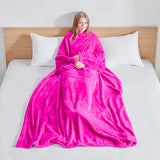 1pc Luxurious Oversized Wearable Blanket with Cozy Sleeves and Handy Pockets - Super Soft, Warm Snuggle Comfort for Home, Office, and Travel Use