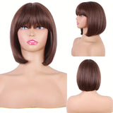 Chic 130% Density Blonde Bob Wig with Bangs for Women: Realistic Scalp, Comfort Rose Net Cap, Ideal for Daily and Party Use