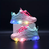 Kids' LED Light-Up Mesh Sneakers - Breathable, Casual, Winter Shoes for Girls and Boys - Comfortable, Slip-Resistant, Easy to Clean, and Fun!