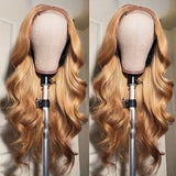 #27 Honey Blonde 13x4 HD Lace Front Wigs Human Hair 30 Inch Body Wave Lace Frontal Colored Human Hair Wigs 180% Density