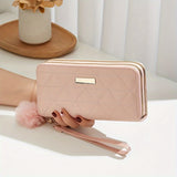 Fashion Women's Purse , Elegant Long Wallet With Double Zipper, Large Capacity Clutch Coin Bag