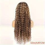 Deep Wave Closure Wigs Human Hair 4/27 Ombre Highlight Deep Wave Wig 5x5 Hd Lace Front Wigs Human Hair 200 Density Glueless Curly Wigs For Black Women With Baby Hair Pre Plucked 22 24 26 28 30 32 34inch