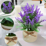 4pcs Artificial Potted Flowers, Elegant Plastic Lavender, Maintenance-Free Indoor Decor, Farmhouse Desktop Landscapes for Easter, Hanukkah, Thanksgiving, St. Patrick'S Day, Valentine'S Day