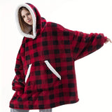 1pc, Ultra Cozy Wearable Hoodie Blanket - Wearable Blankets - Soft, Warm, Comfortable, Large Pockets, Perfect for Men and Women, Christmas Decoration, Party Supplies, Relaxation, Travel, Outdoor Activities