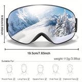 Anti-Fog Ski Goggles with Protection, Interchangeable Lens & Carrying Bag - Perfect for Snowboarding, Skating & Outdoor Adventures