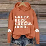 Women's Hoodies Sweatshirts 3.17 Happy St. Patricks Day Hoodies Long sleeved Womens Sweatshirt Irish Festival Clover Print Pullers Tops y240711