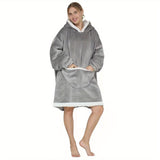 1pc Cozy Wearable Sherpa Blanket Hoodie with Sleeves - Wearable Blankets with Oversized Hood, Fluffy Comfy Flannel, and Snuggle Design - Perfect Gift for Birthdays, Christmas, Valentine's Day, and Other Festivals and Anniversaries