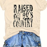 Raised On 90s Country Shirts Women Country Music Shirt Vintage Concert Casual Short Sleeve Tee Tops