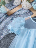 Fairy Tale Bloom - Girls Delightful Floral Tutu Dress with Puffy Sleeves & Matching Purse - A Dreamy Summer Party or Holiday Gift for Little Princesses