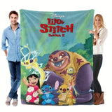 Disney Lilo & Stitch 626 Movies Blanket 51*41in Microfiber Lilo & Stitch 626 Movies Cartoon Movie Emotions Characters Theme Blanket -Ideal Movie Theme Gift Decoration For Home Living Room Bed Couch Disney Pixar License