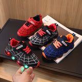 Vibrant Spider Net Low Top Mesh Sneakers - Breathable Lightweight Running Shoes for Boys - Perfect for Spring and Autumn with Reflective Light Accents