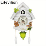 1pc Nordic Bird House Cuckoo Clock - Charming Hourly Alarm & Ornate Pendulum - Aesthetic Wall Decor for Home, Office, & Living Room