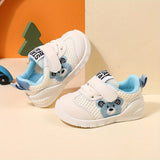 Cute Embroidered Low Top Baby Boy Shoes - Breathable, Lightweight, Hook and Loop Fastener, Cartoon Patterned - Perfect for Casual Daily Wear in All Seasons