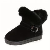 Comfortable Slip On Snow Boots For Girls, Soft And Warm Plus Fleece Boots For Indoor Outdoor Walking, Autumn And Winter