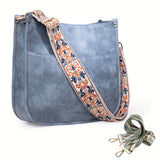 Viva Chic Vegan Leather Crossbody Bag for Women - 2 Adjustable Guitar Straps, Zipper Closure, Polyester Lining, Solid Color Pattern, Casual Style, Faux Leather Material