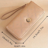 Women's wallet with double zippers, large capacity, classic fashion, and multiple slots