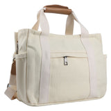 Large Canvas Tote Bag with Multiple Pockets for Women & Men, Cute Crossbody Shoulder Bag Casual Hobo Messenger Purse Handbag