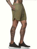 Men's Quick-Dry Athletic Shorts - Breathable, Moisture-Wicking Polyester for Running, Training & Outdoor Activities - Summer Casual Wear