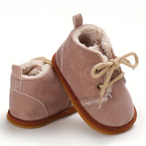 Adorable Baby Girls Soft Warm Furry Boots - Premium Lace-Up Design for Indoor/Outdoor Play - Cozy Winter Wear, Perfect for Autumn & Winter - Stylish and Versatile