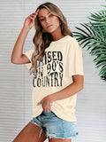 Raised On 90s Country Shirts Women Country Music Shirt Vintage Concert Casual Short Sleeve Tee Tops