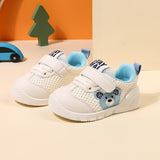 Cute Embroidered Low Top Baby Boy Shoes - Breathable, Lightweight, Hook and Loop Fastener, Cartoon Patterned - Perfect for Casual Daily Wear in All Seasons