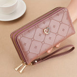 Women's wallet with double zippers, large capacity, classic fashion, and multiple slots