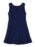 Stretchy School Uniform Dress for Girls - Sleeveless Pleated Hem Jumper with Comfortable Fit - Ideal for School Days and Special Occasions