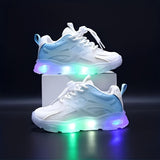 Adorable LED Light-Up Sneakers for Youngsters - Breathable Mesh, Lightweight & Comfy Running Shoes with Flashing Lights, Perfect for Boys & Girls