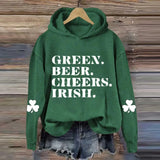 Women's Hoodies Sweatshirts 3.17 Happy St. Patricks Day Hoodies Long sleeved Womens Sweatshirt Irish Festival Clover Print Pullers Tops y240711